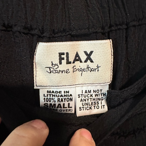 FLAX Pants Size Small 100% Linen Pull On Lagenlook Straight Leg - Picture 4 of 7